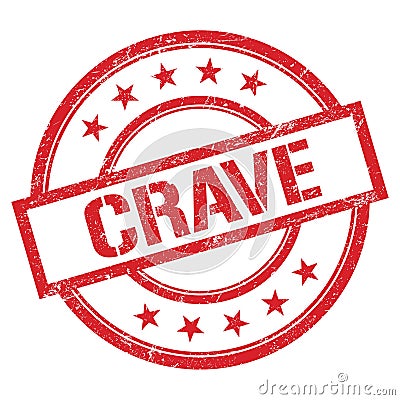 CRAVE text written on red vintage stamp Stock Photo