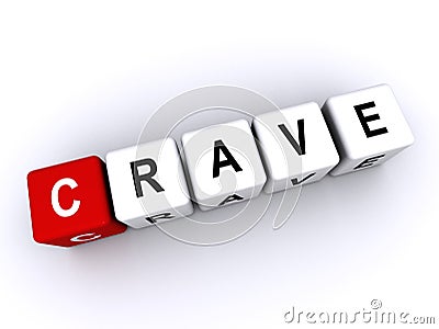 crave word block on white Stock Photo