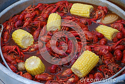 Crawfish boil Stock Photo