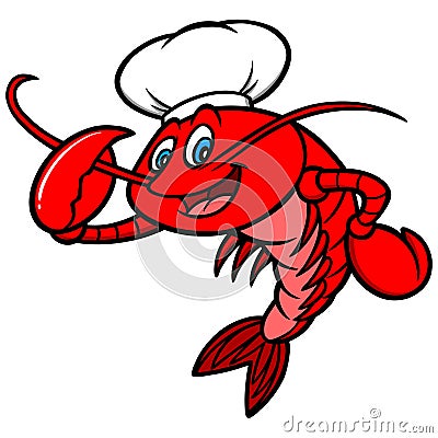 Crawfish Chef Mascot Vector Illustration