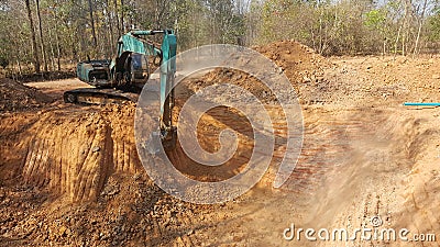 Crawler excavator on demolition site. Stock Photo