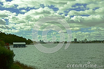 Crawley Edge Boatshed Stock Photo