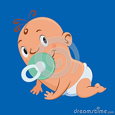 Crawling baby Vector Illustration