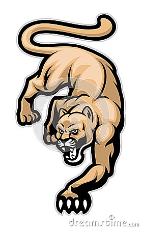 Crawling cougar Vector Illustration