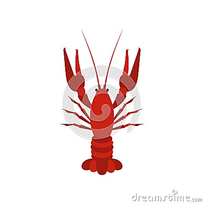 Crayfish icon in flat style Vector Illustration