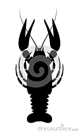 Crayfish icon. River lobster, langoustine or crustacean delicacies isolated on white background. Seafood design. Vector Vector Illustration