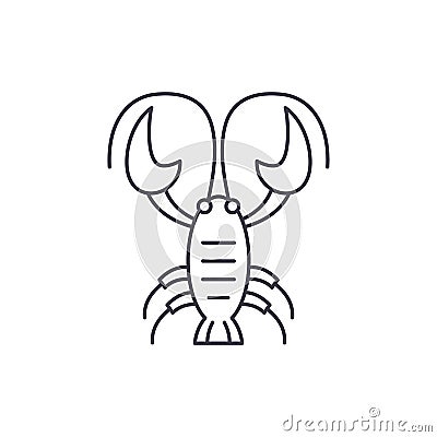 Crayfish line icon concept. Crayfish vector linear illustration, sign, symbol Vector Illustration