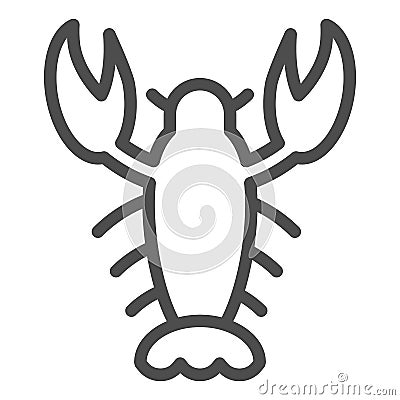 Crayfish line icon. Crawfish vector illustration isolated on white. Seafood outline style design, designed for web and Vector Illustration