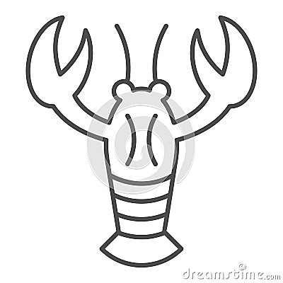 Crayfish thin line icon. Crustacean vector illustration isolated on white. Lobster outline style design, designed for Vector Illustration