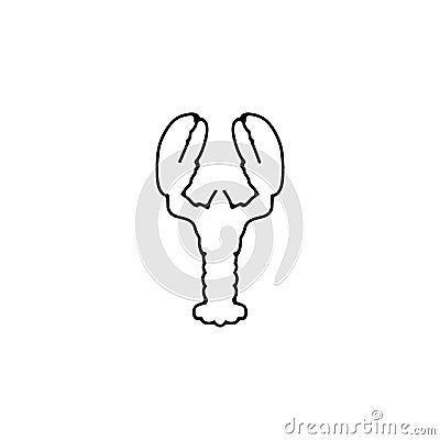 Crayfish thin line icon. Crayfish linear outline icon Vector Illustration