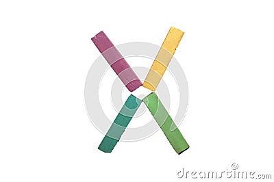 Crayon alphabet Lettrs X Stock Photo