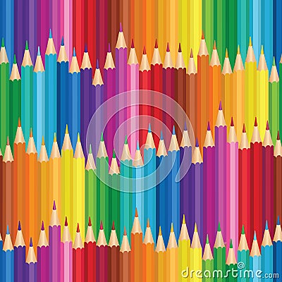 Crayon background. Colorful pencil seamless pattern. Cartoon Illustration