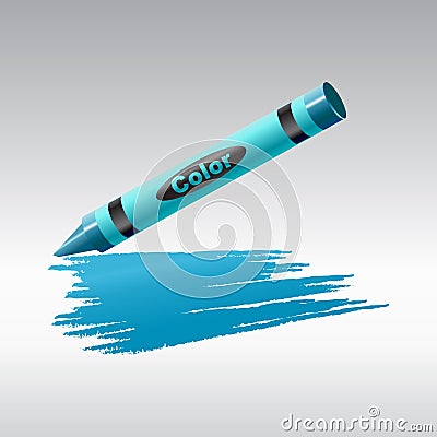 Crayon drawing on the sheet of paper Vector Illustration