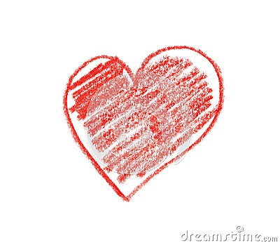 Crayon heart shape Stock Photo