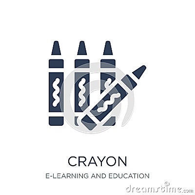 Crayon icon. Trendy flat vector Crayon icon on white background Vector Illustration