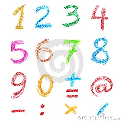 Crayon numbers Stock Photo