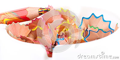 Crayon shavings Stock Photo