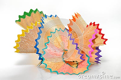 Crayon shavings - back to school Stock Photo