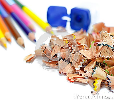 Crayon shavings Stock Photo