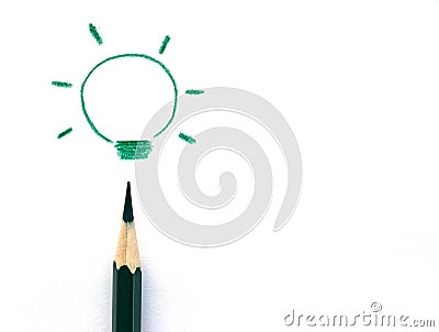 Crayons drawing light bulb, business idea concept Stock Photo