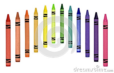 Crayons in a row Stock Photo