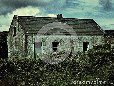 A crazy abandoned house on the Aran Islands in Stock Photo