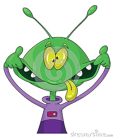 Crazy alien Vector Illustration