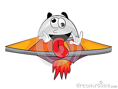 Crazy alien ship cartoon Cartoon Illustration