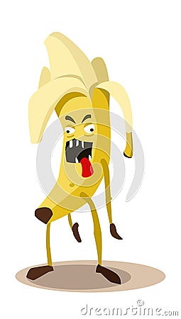 Crazy Banana Vector Character Vector Illustration