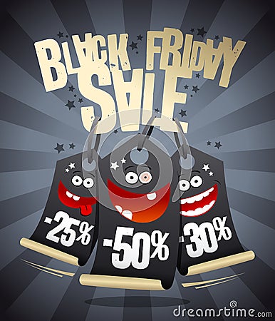 Crazy black friday sale poster design Vector Illustration