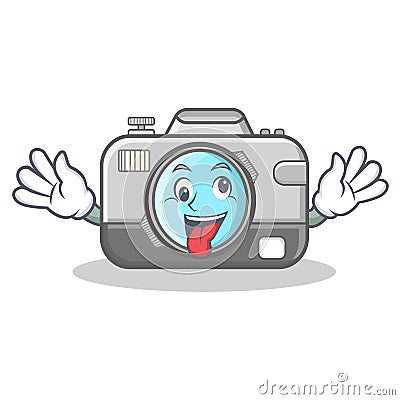 Crazy camera character cartoon design Vector Illustration