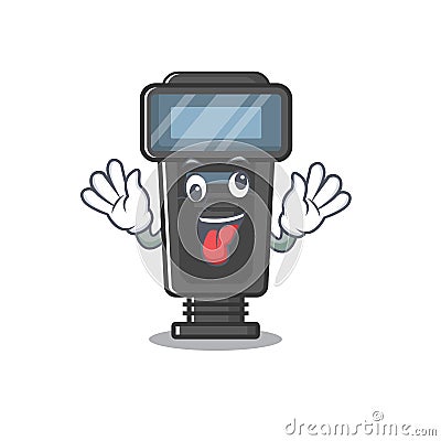 Crazy camera flash with the a character Vector Illustration