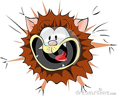 Crazy cat scare cartoon - vector illustration Vector Illustration