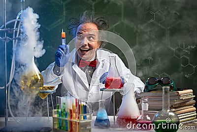 Crazy chemistry with injection Stock Photo