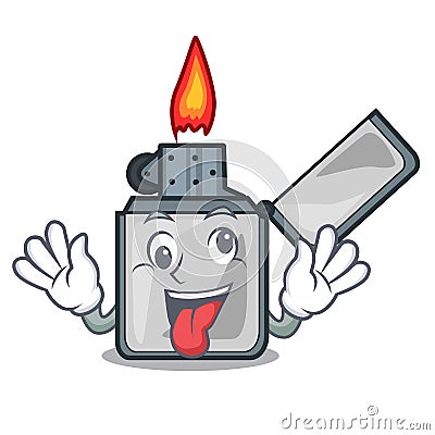 Crazy cigarette lighters are placed cartoon bags Vector Illustration