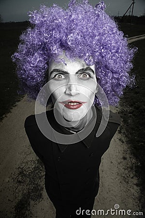 Crazy clown Stock Photo