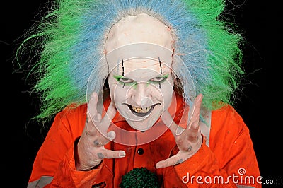 Crazy clown Stock Photo