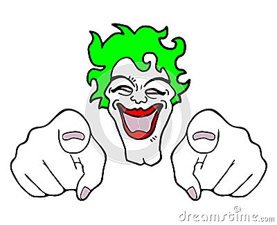 Crazy clown Vector Illustration