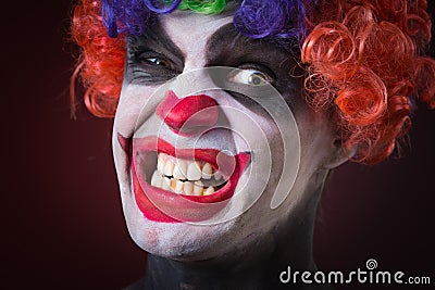 Crazy clown a terrible death Stock Photo