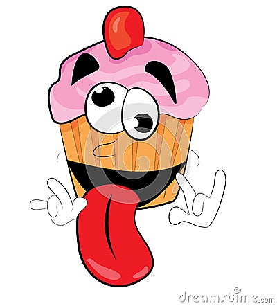 Crazy cupcake cartoon Cartoon Illustration