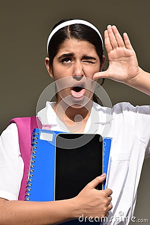 Crazy Cute Colombian Female Student Stock Photo