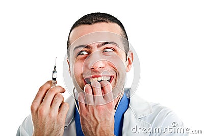 Crazy doctor Stock Photo