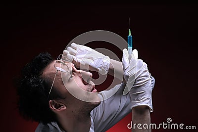 Crazy doctor Stock Photo