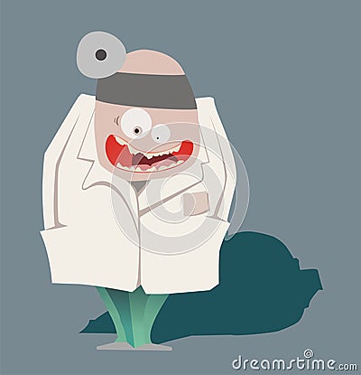 Crazy doctor Cartoon Illustration