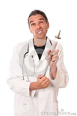 Crazy doctor Stock Photo