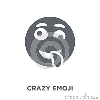 Crazy emoji icon from Emoji collection. Vector Illustration