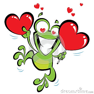 Crazy frog in love Vector Illustration