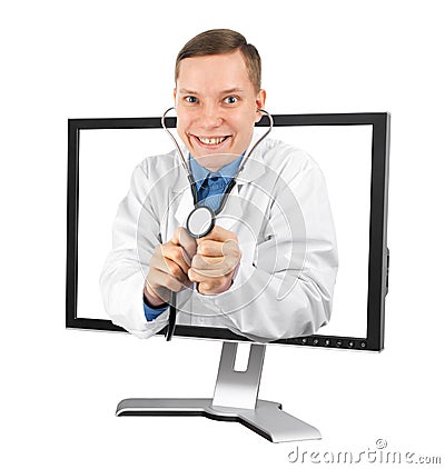 Crazy and funny doctor Stock Photo