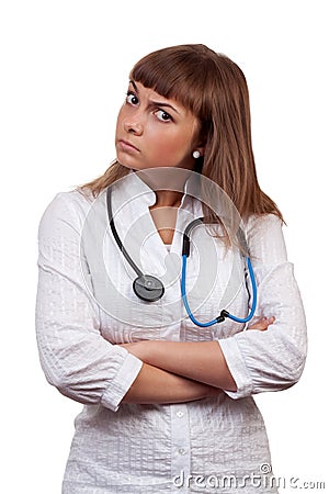 Crazy girl doctor Stock Photo