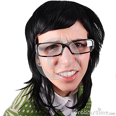 Crazy girl in glasses Stock Photo